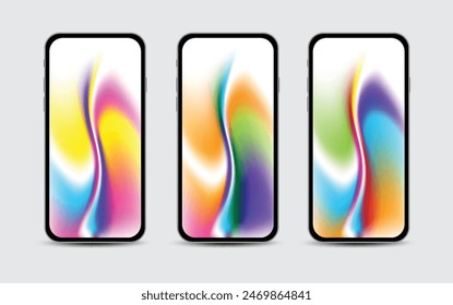 Mobile Wallpapers Design. Screens gradient set background for smartphones and mobile phones. Background for social media post, screen, mobile app, flyer. Modern screen vector design for mobile app.