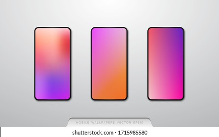Mobile Wallpapers Design  Set Abstract Vector Backgrounds for Smartphones 