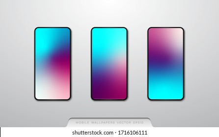 Mobile Wallpapers Design. Set of Abstract Vector Backgrounds for Smartphones.