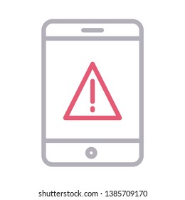 mobile warning color line icon