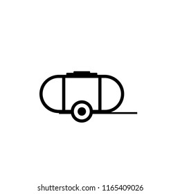 Mobile water storage tank outline icon. Clipart image isolated on white background svg