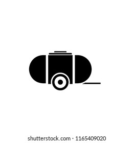 Mobile water tank silhouette icon. Clipart image isolated on white background svg