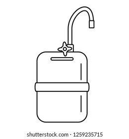 Mobile water tank tap icon. Outline mobile water tank tap vector icon for web design isolated on white background