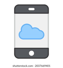 Mobile weather app icon in editable design