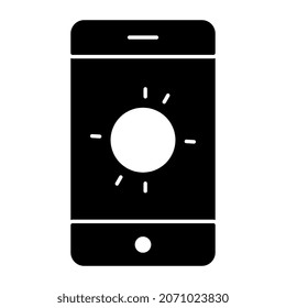 Mobile weather app icon in editable design