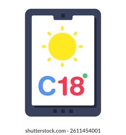 Mobile weather app icon in premium style