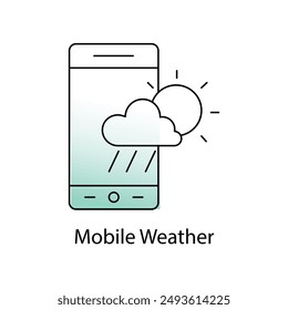Mobile Wetter Icon - Wetter App, Mobile Forecast, Wetter Updates mit editierbarem Strich.