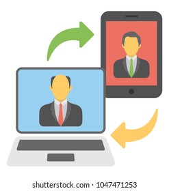
Mobile to web call video conference concept 
