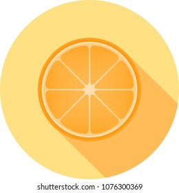 Mobile and web icon with orange citrus slice