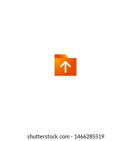 Mobile and Web Orange Color Gradient Icon for User Interface Design - Folder Case Upload Save Backup