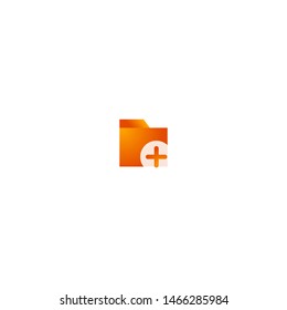 Mobile and Web Orange Color Gradient Icon for User Interface Design - Folder Case Add variant 1