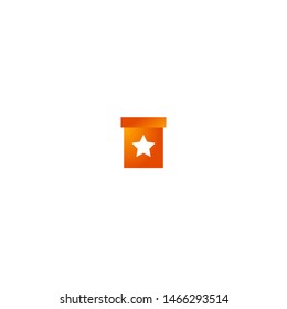 Mobile and Web Orange Color Gradient Icon for User Interface Design - Archive, Box, File, Data, Information Marked