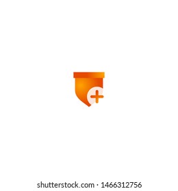 Mobile and Web Orange Color Gradient Icon for User Interface Design - Badge Policy Add variant 1
