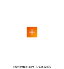 Mobile and Web Orange Color Gradient Icon for User Interface Design - Document Add Button Variant 2