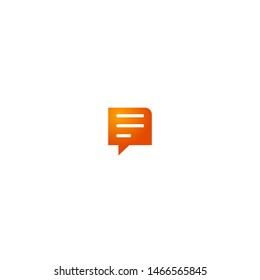 Mobile and Web Orange Color Gradient Icon for User Interface Design - Message Dialogue Box Normal