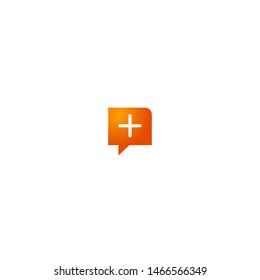 Mobile and Web Orange Color Gradient Icon for User Interface Design - Message Dialogue Box Add variant 1