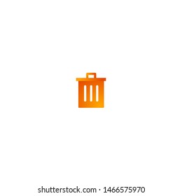 Mobile and Web Orange Color Gradient Icon for User Interface Design - Delete Button Trash Bin