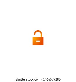Mobile and Web Orange Color Gradient Icon for User Interface Design - Unlock Not Secure