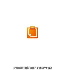 Mobile and Web Orange Color Gradient Icon for User Interface Design - Task Clip Board Delegate Job Work