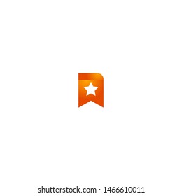 Mobile and Web Orange Color Gradient Icon for User Interface Design - Saved Book Mark for Later Reading