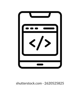 Mobile Web Vector outline icon. Eps10 file 