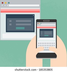 Mobile website on display