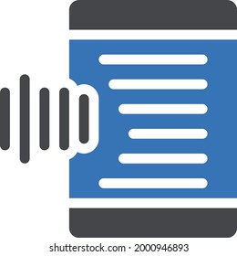 móvil con fondo blanco. el móvil es un símbolo de inteligencia artificial.icono de color glifo.