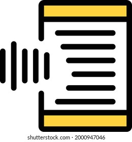 mobile with white background. mobile is a symbol of artificial intelligence.colour line  icon.