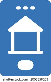 mobile with white background. mobile is a symbol of banking .glyph colour icon.