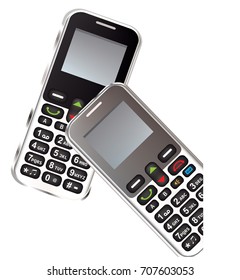 Mobile in white color - isolated, old model