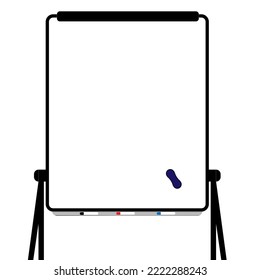 mobile Whiteboard mit Magnetflammenstift, Vektorgrafik