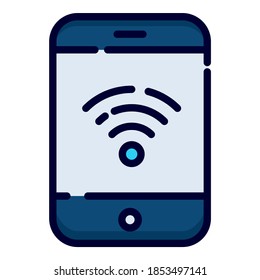 mobile wife vector icon. colored outline style for Web and Mobile.