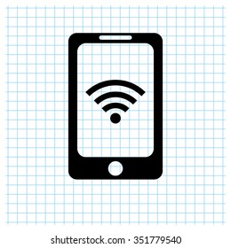 mobile wi-fi - black vector icon
