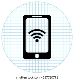 mobile wi-fi -  black vector icon