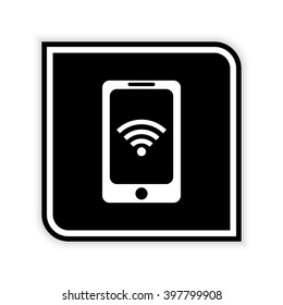 mobile wi-fi  - black vector icon