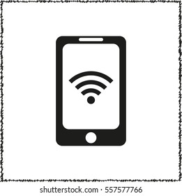 mobile wi-fi  - black vector icon