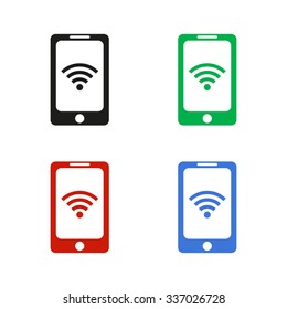 mobile wi-fi - color vector icon
