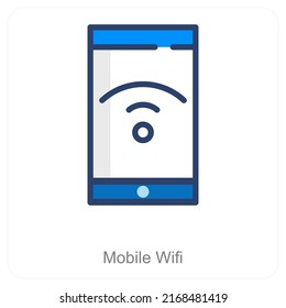mobile wifi and connection icon concept