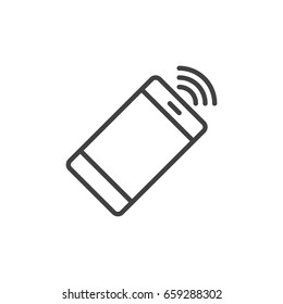 Mobile Wifi Connection Line Icon, Outline Vector Sign, Linear Style Pictogram Isolated On White. Symbol, Logo Illustration. Editable Stroke. Pixel Perfect