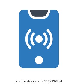 mobile wifi glyph color vector icon