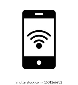 mobile wifi glyph flat vector icon