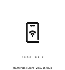 Mobile Wifi Icon. Editable Stroke
