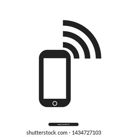 Mobile Wifi Icon round Vector Illustration Logo Template