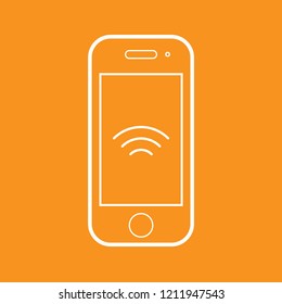 Mobile and WiFi icon, stock vector illustration, EPS10. 