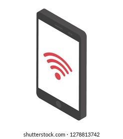 Mobile wifi isometric icon vector