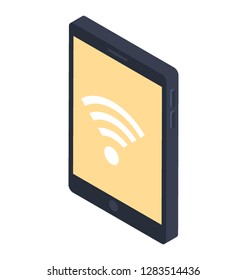 Mobile wifi, isometric vector icon