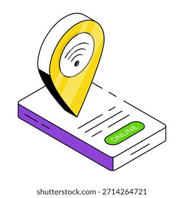 Symbol für mobile WiFi-Position, bearbeitbarer Vektor 