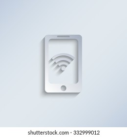 mobile wi-fi - paper vector icon