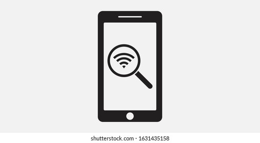 Mobile wifi searching icon. Vector illustration icon. Phone WIFI icon