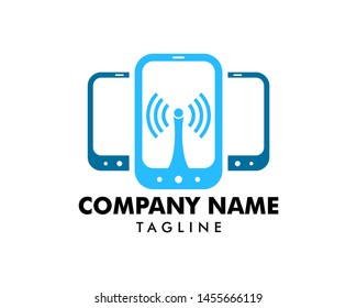 Mobile Wifi Signal Icon Vector Illustration Logo Template